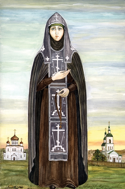 Схимонахиня Марфа (Милюкова). Акварель, работа дивеевских сестер, 2000 г.