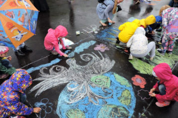 22 июня. Конкурс детских рисунков на асфальте в Нижегородском благочинии (фото Нижегородского благочиния)