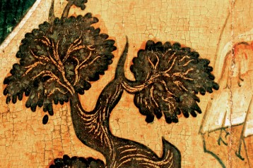 Дерево на иконе «Преображение Господне». Россия, XVI в.
