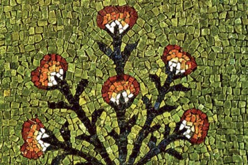 Цветок в райском саду. Фрагмент мозаики. Италия, VI в.