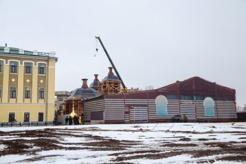 16 января. Восстанавливаемый Никольский храм Нижегородского кремля (фото Александра Чурбанова)