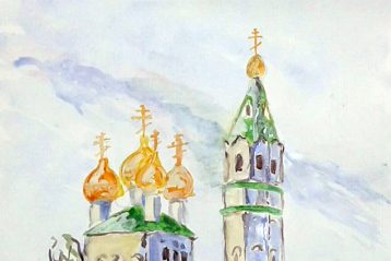 Троицкая церковь (акварель). Кирилл Антипов