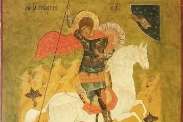 Икона святого Георгия Победоносца. Написана С. А. Акимовой