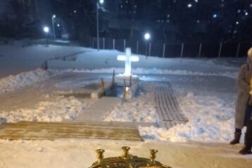 19 января. Купель на Лукерьинском пруду (фото Кстовского благочиния)